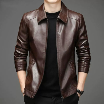 Veste en cuir décontractée