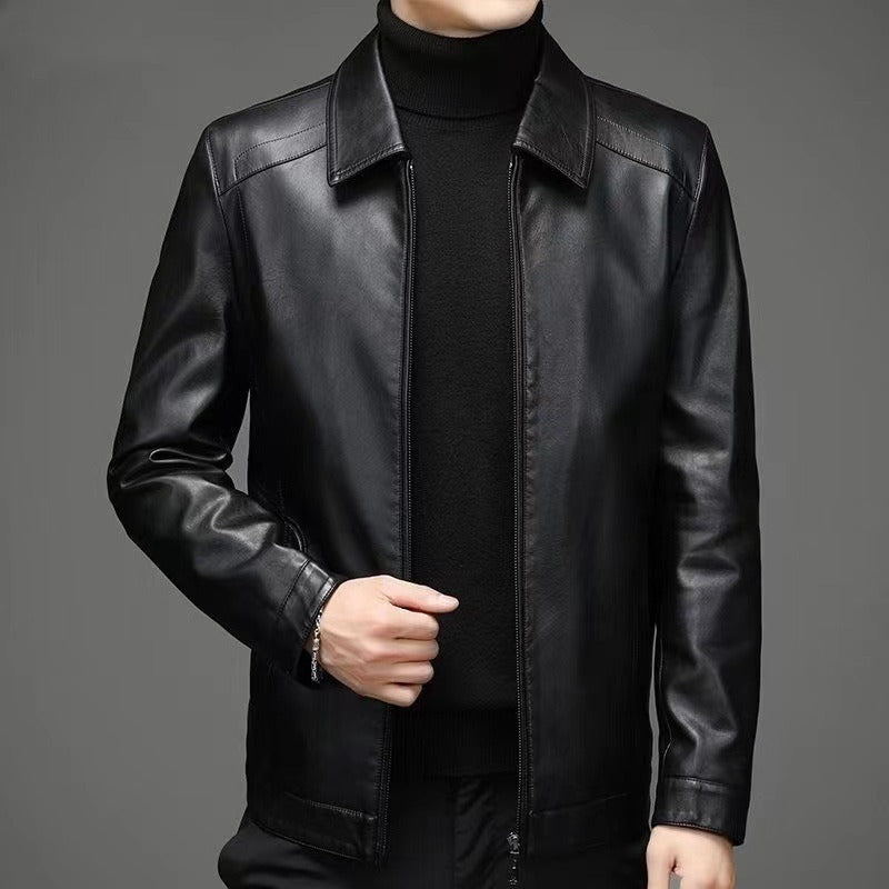 Veste en cuir décontractée