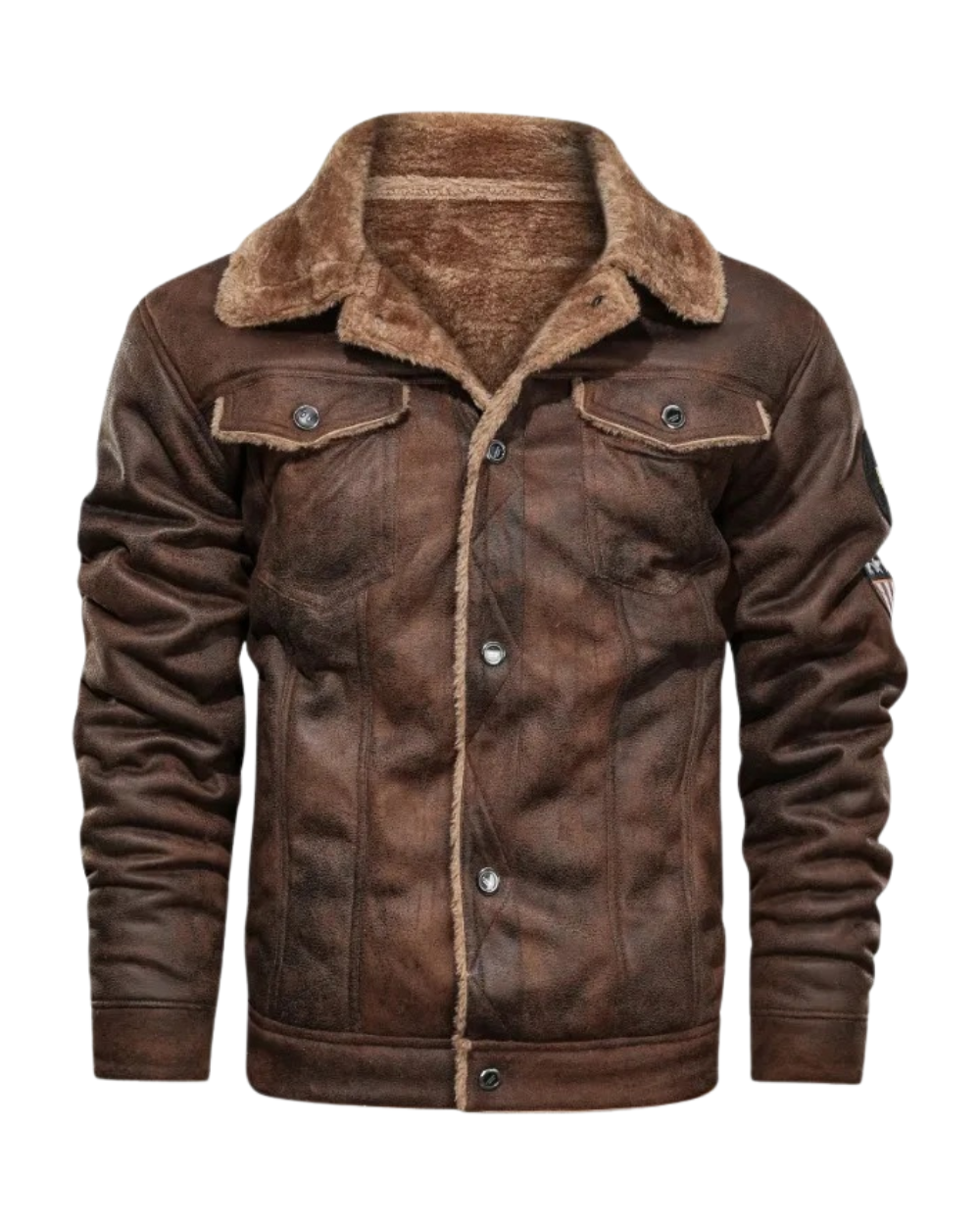 Veste en cuir polaire élégante et chaude