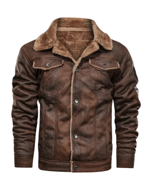 Veste en cuir polaire élégante et chaude