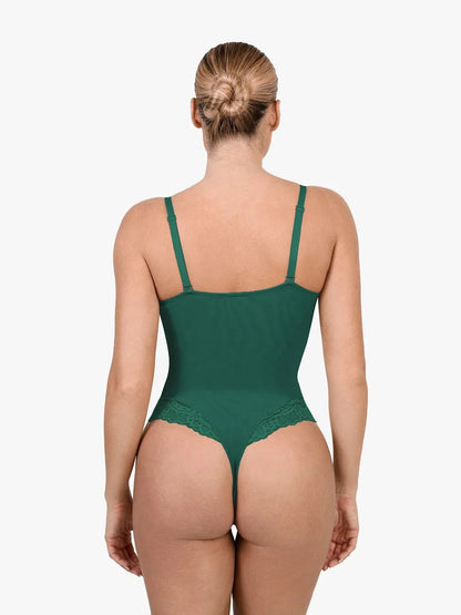 Body sculptant en dentelle à décolleté en V profond