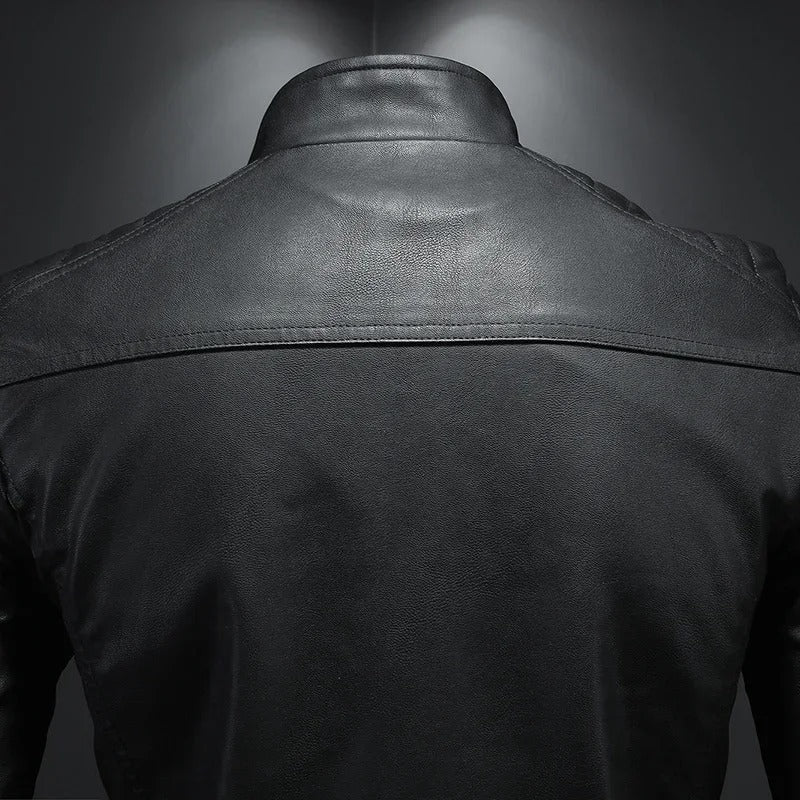 Veste en cuir avec col