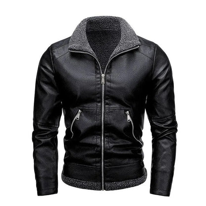 Veste en cuir élégante en polaire
