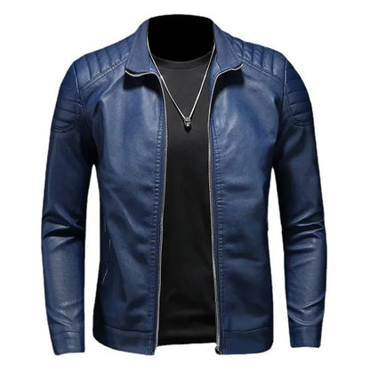Veste en cuir avec col
