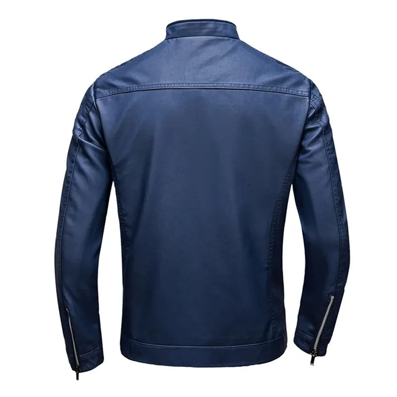 Veste en cuir avec col