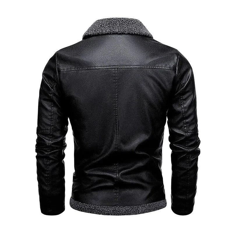 Veste en cuir élégante en polaire