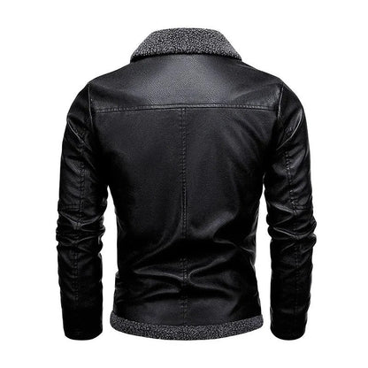 Veste en cuir élégante en polaire