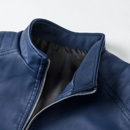 Veste en cuir avec col