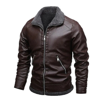 Veste en cuir élégante en polaire
