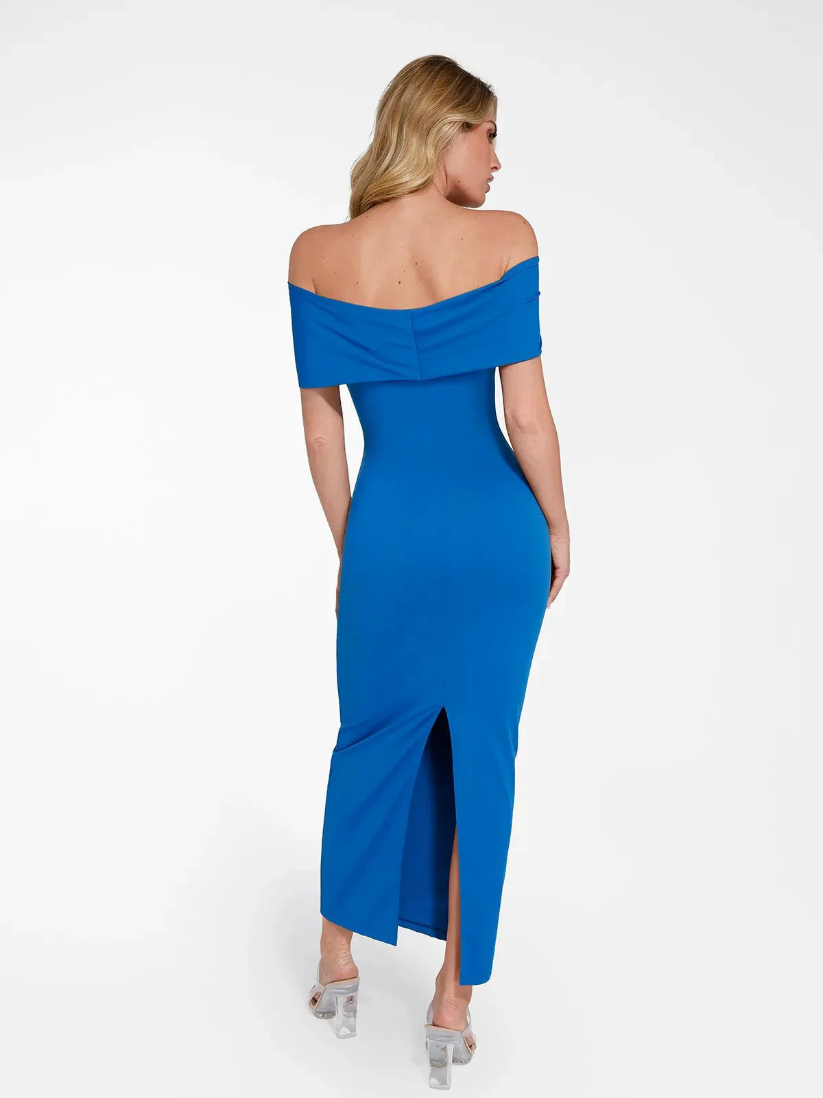 Robe Maxi Colonne Slim Off-the-Shoulder Shapewear
