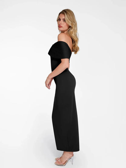 Robe Maxi Colonne Slim Off-the-Shoulder Shapewear