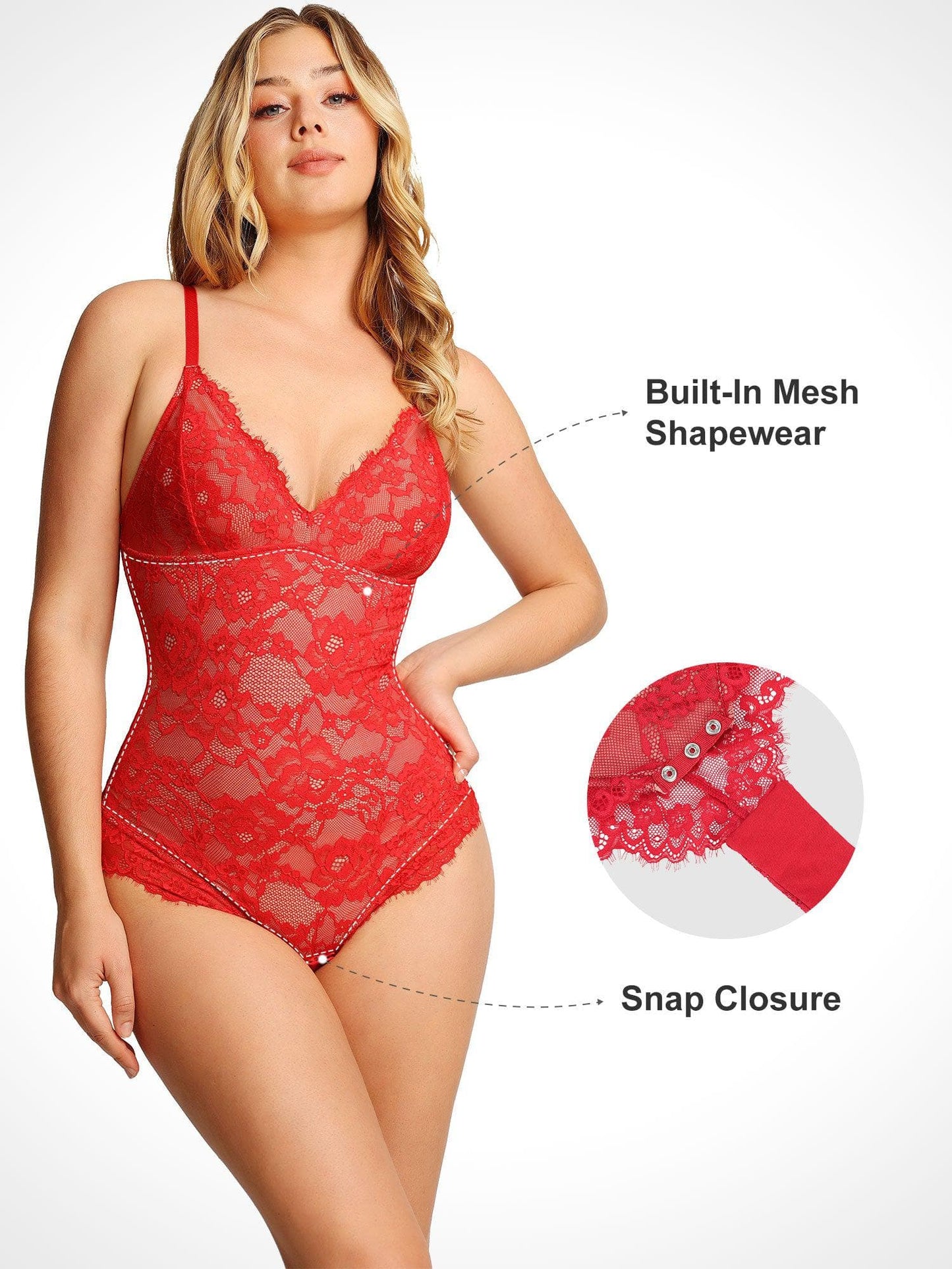 Shapewear Contrôle Ferme Bodysuit en Dentelle Complète