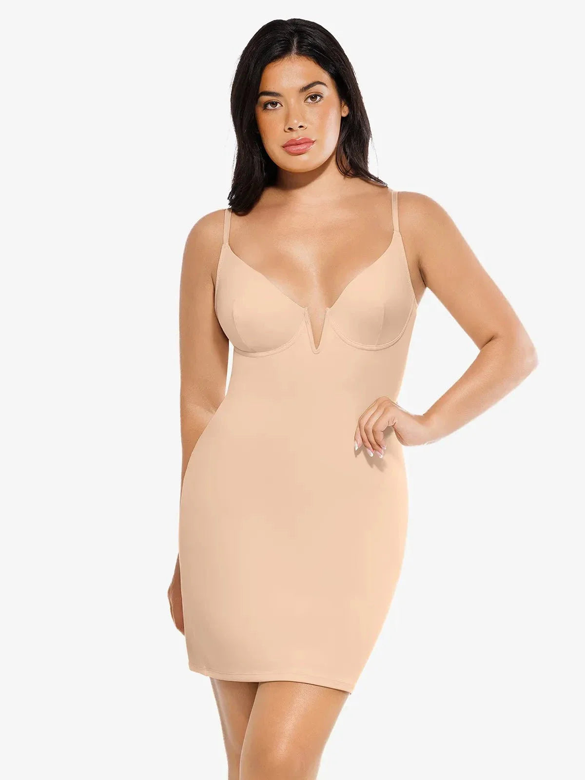 Robe Sculptante 2-en-1 avec Superposition en Dentelle