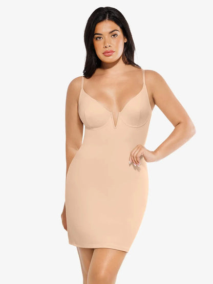 Robe Sculptante 2-en-1 avec Superposition en Dentelle