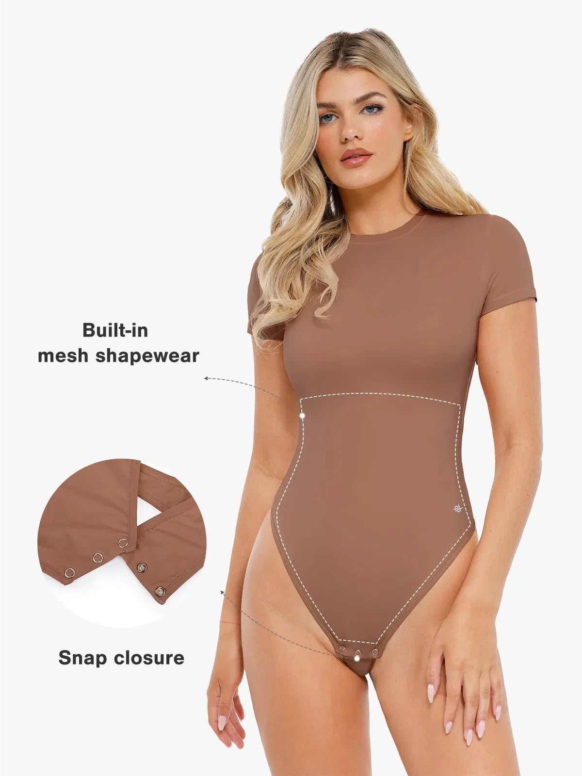 Body à manches courtes en shapewear Cloudsense