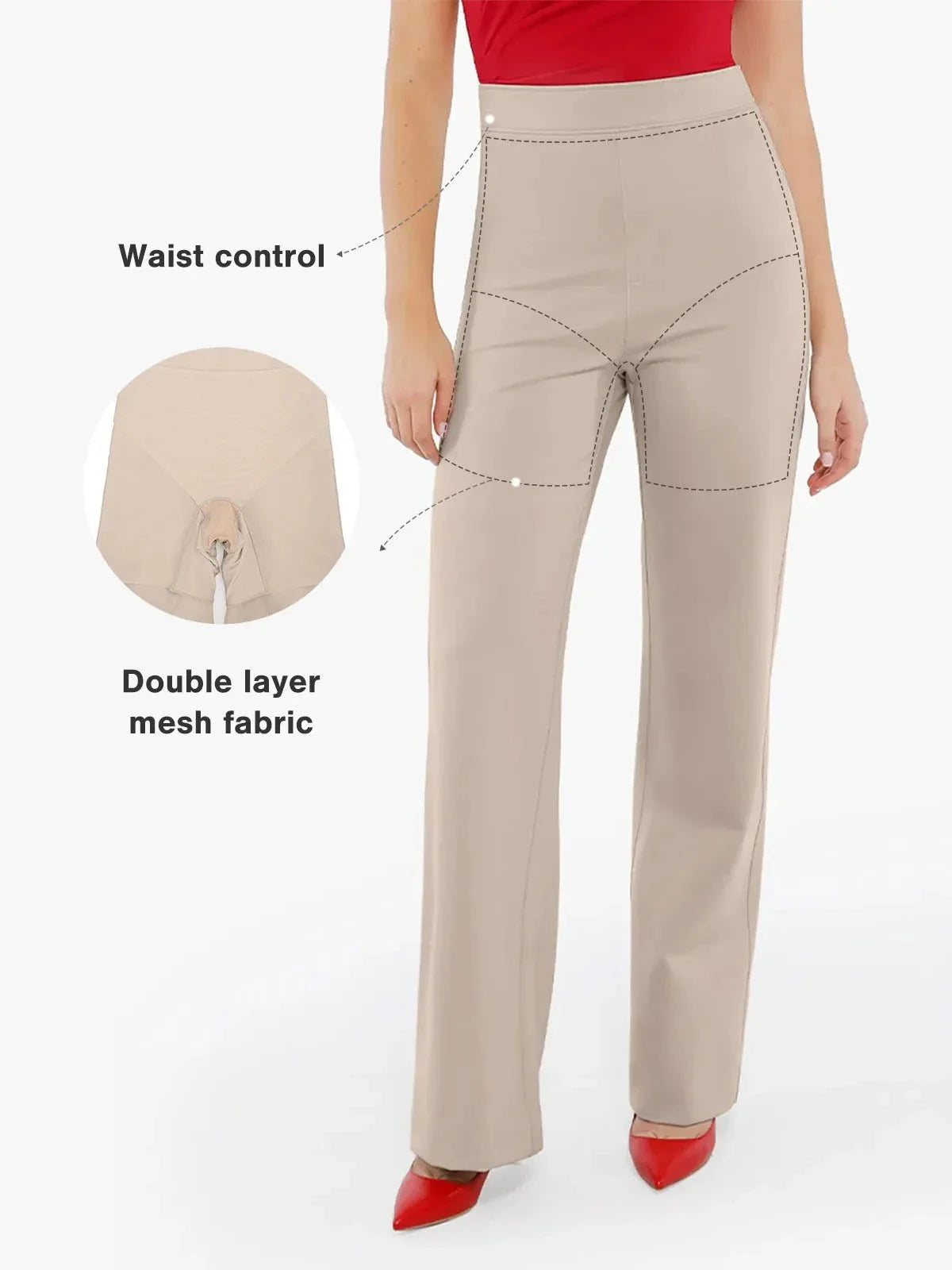 Pantalons Ponte Évasés Taille Haute Shapewear Executive