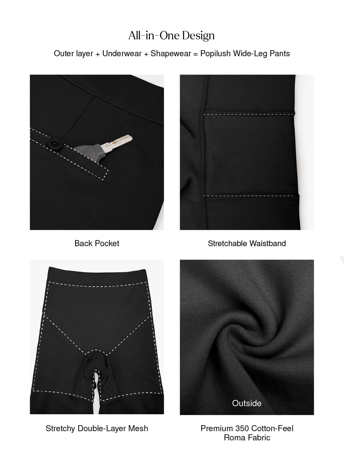 Pantalons Ponte Évasés Taille Haute Shapewear Executive