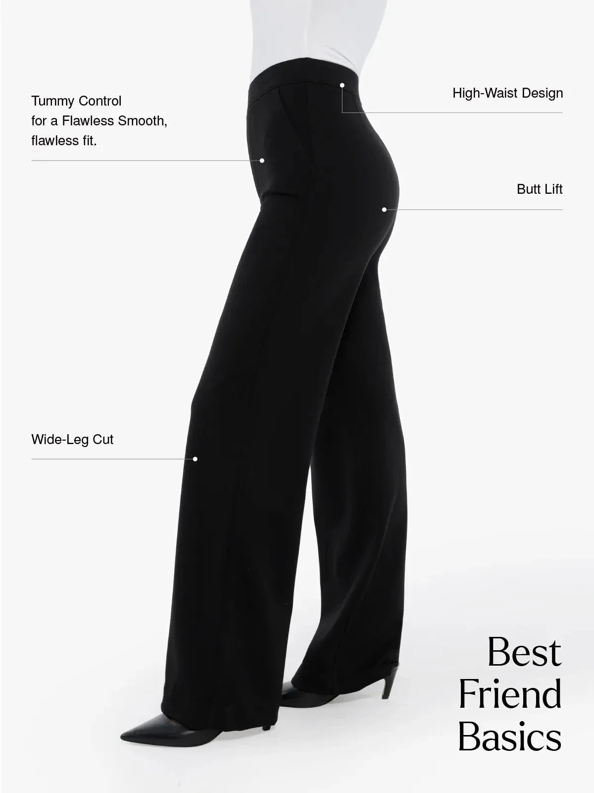 Pantalons Ponte Évasés Taille Haute Shapewear Executive