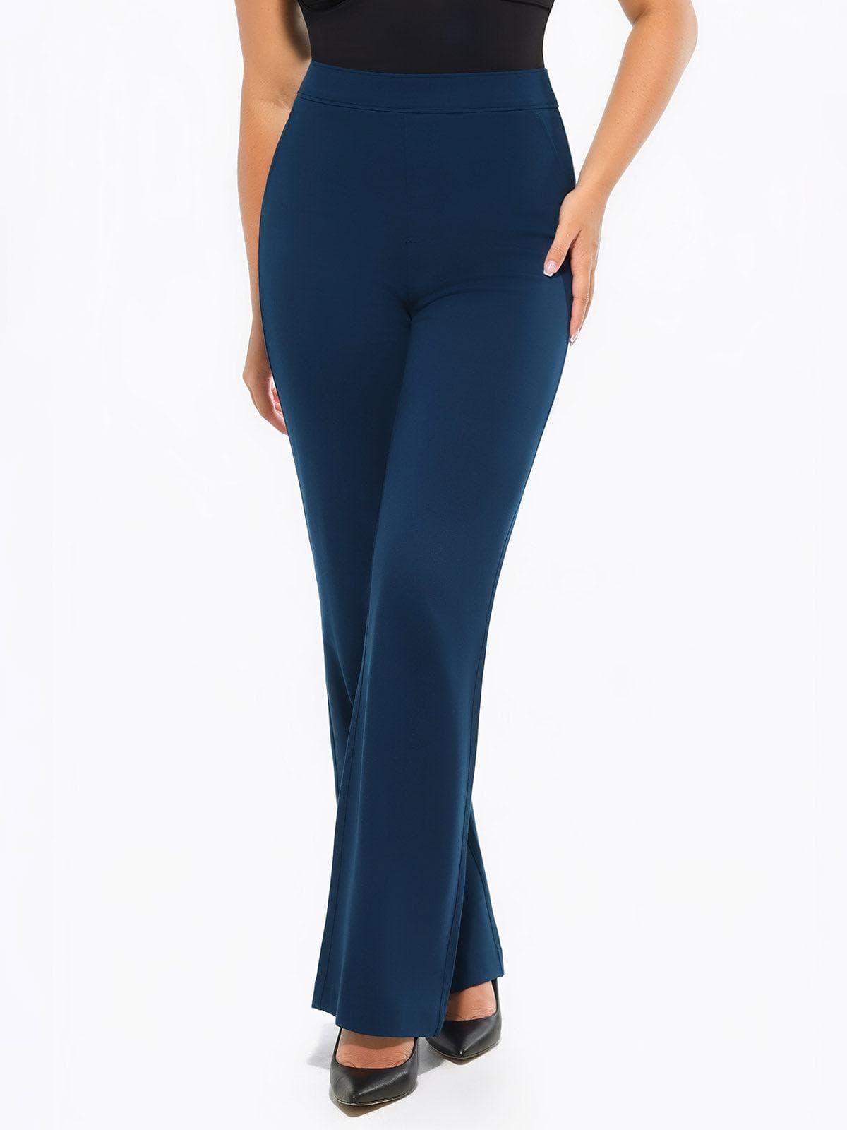 Pantalons Ponte Évasés Taille Haute Shapewear Executive