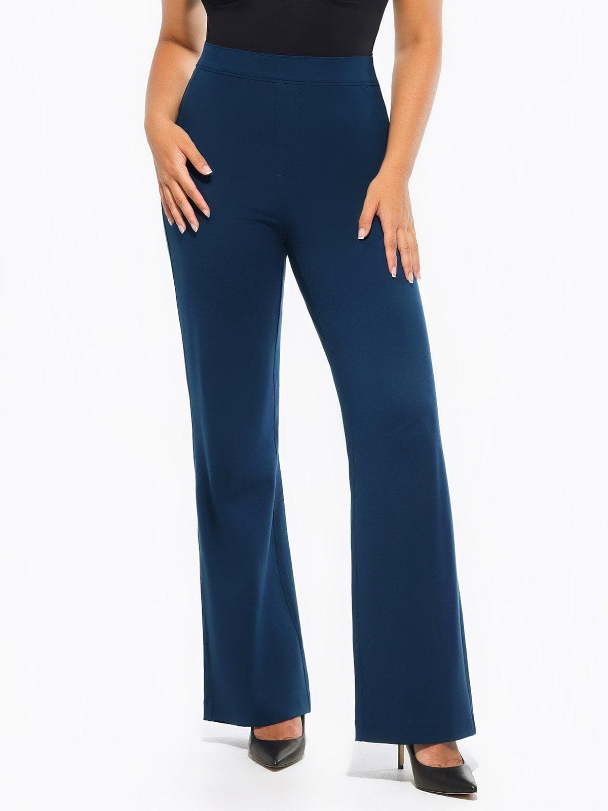 Pantalons Ponte Évasés Taille Haute Shapewear Executive