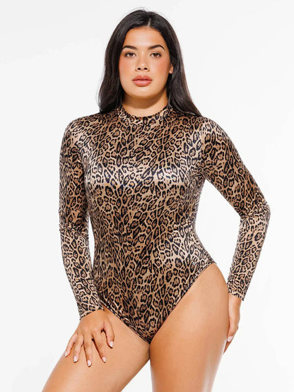 Body sculptant imprimé taille haute avec contrôle du ventre