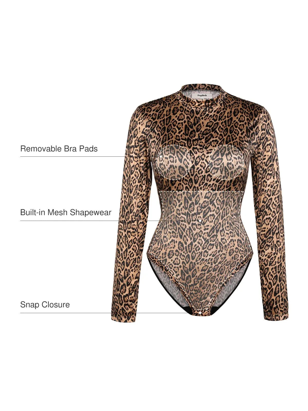Body sculptant imprimé taille haute avec contrôle du ventre