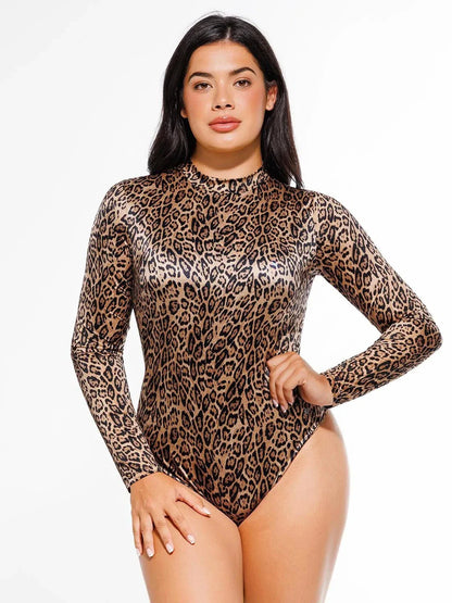 Body sculptant imprimé taille haute avec contrôle du ventre