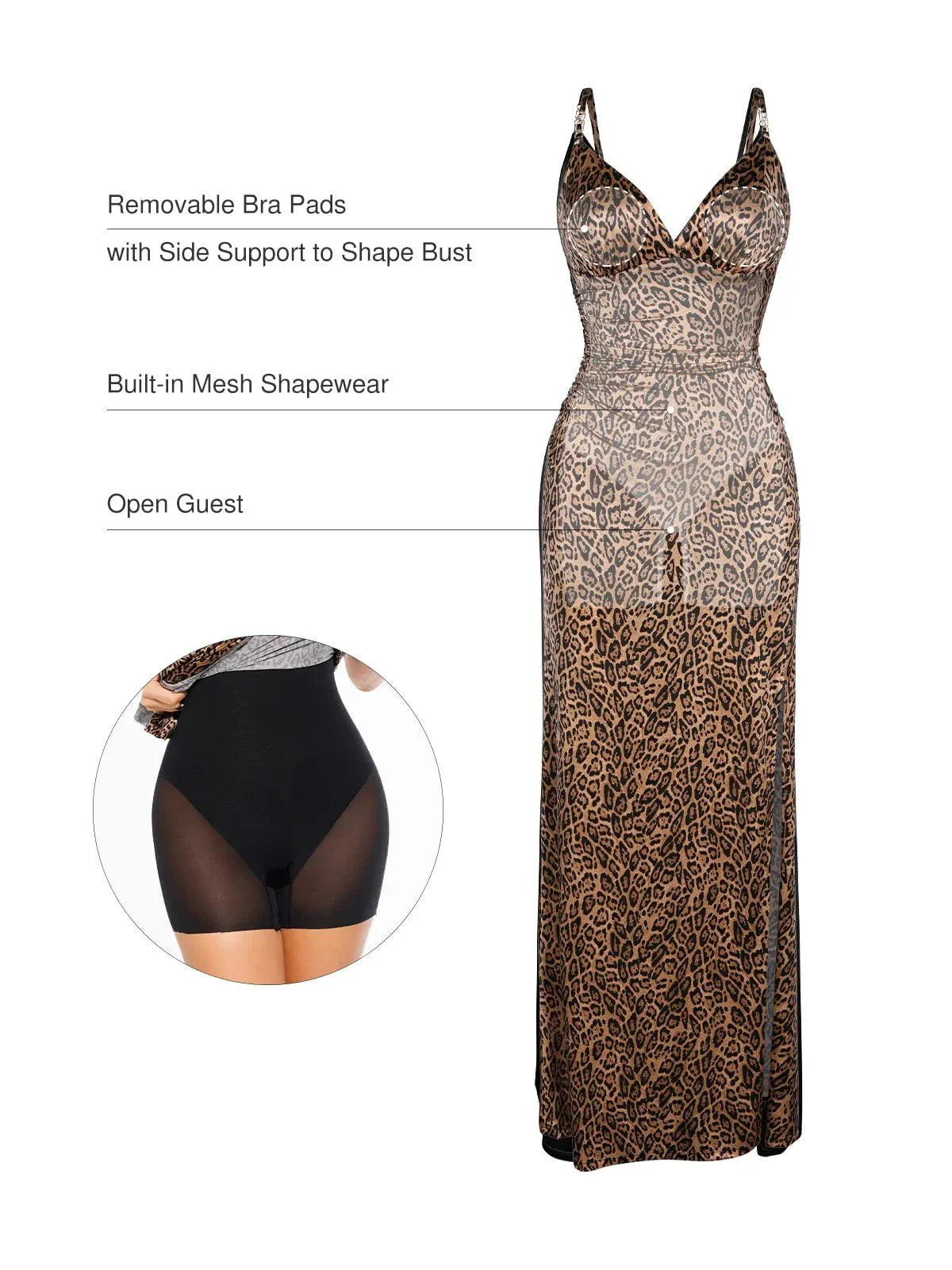 Robe Maxi Satinée à Fente Avant en V Profond