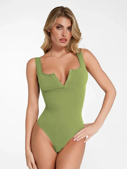 Body en Modal Seamless Shapewear à Encolure Henley