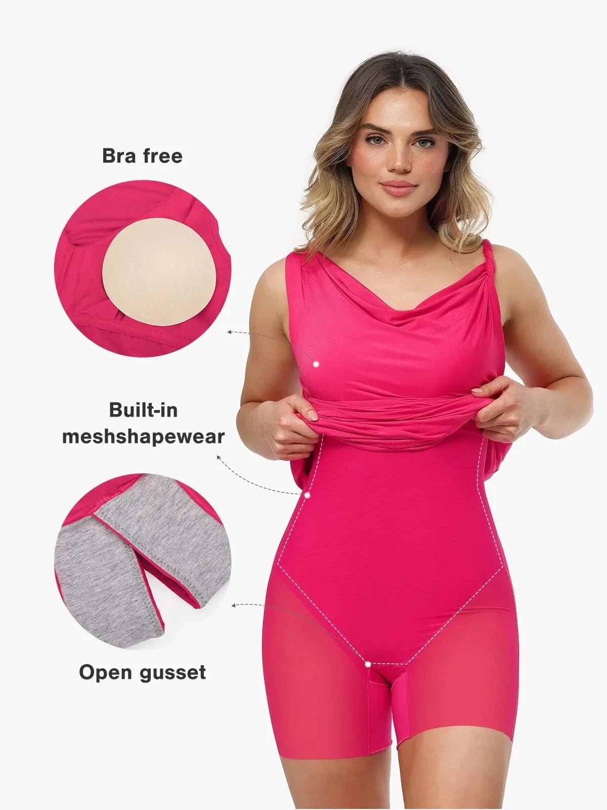 Robe maxi sculptante à encolure cowl en shapewear