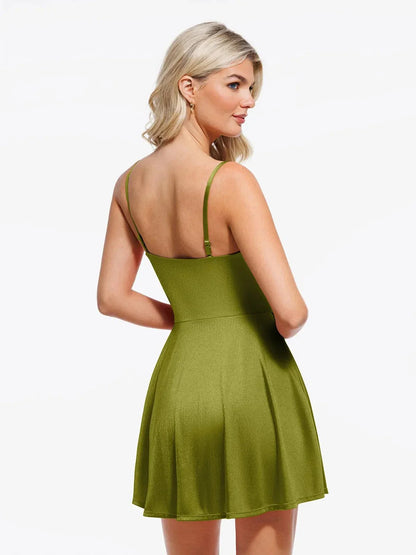 Robe Flare à Col Cagoule Contrôle du Ventre en Shapewear