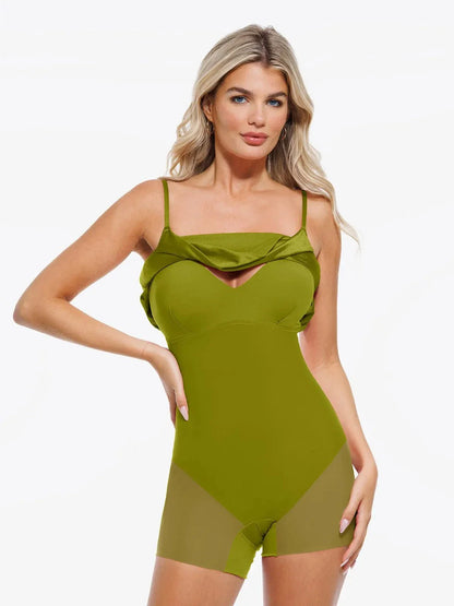 Robe Flare à Col Cagoule Contrôle du Ventre en Shapewear