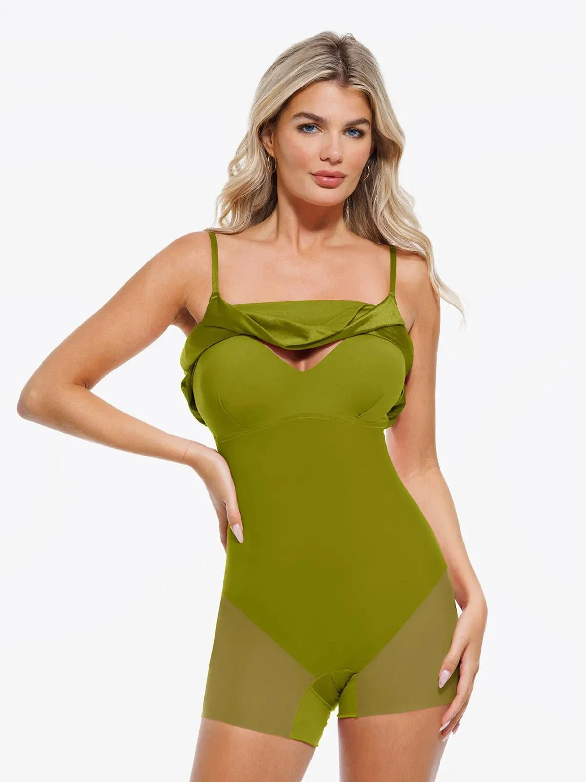 Robe Flare Contrôle du Ventre avec Décolleté Cowl et Bretelles