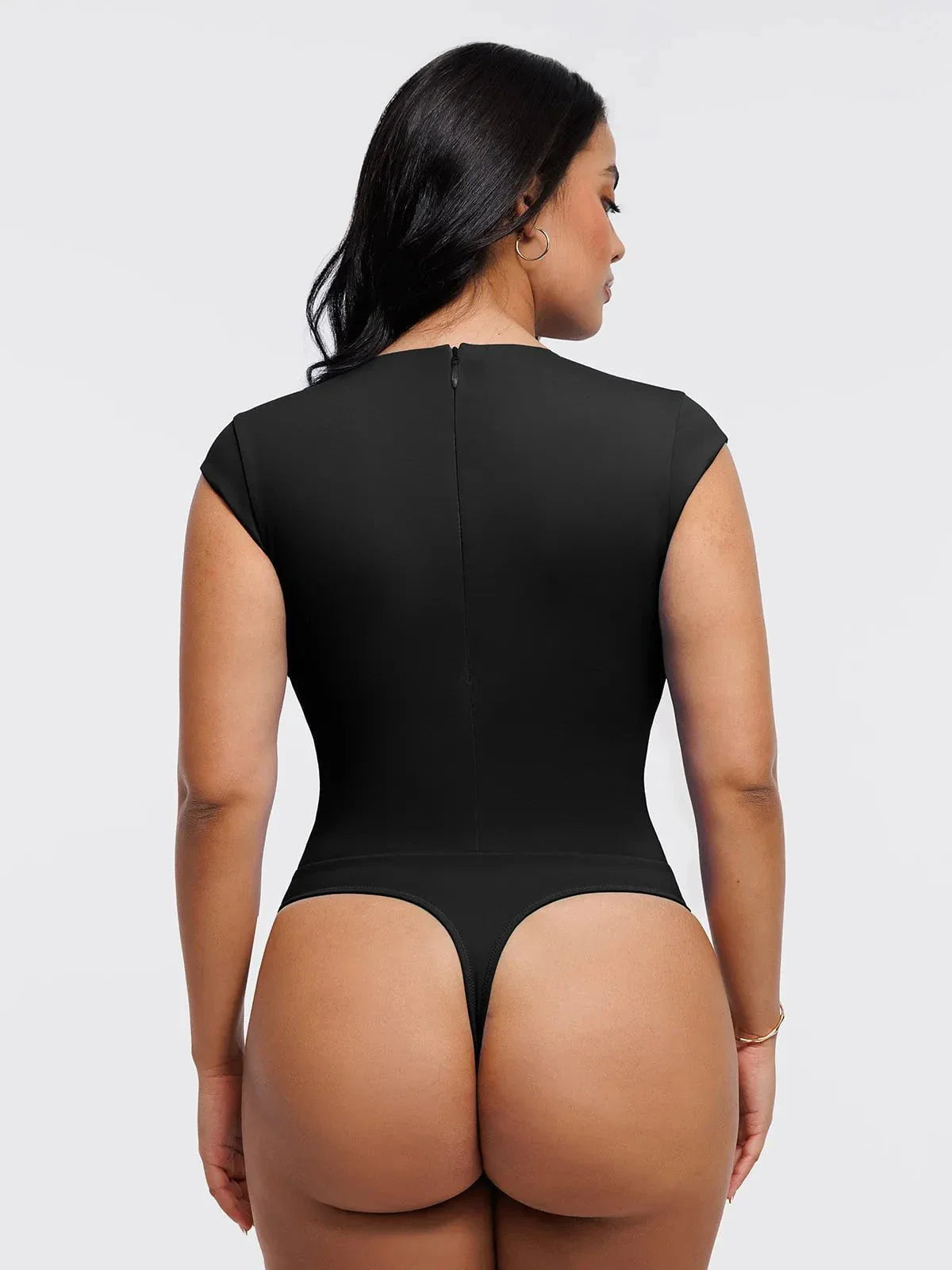 Body Shapewear Col V Manches Courtes Contrôle du Ventre