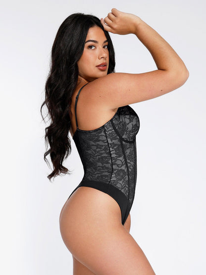 Body en Dentelle Sculptant avec Découpes