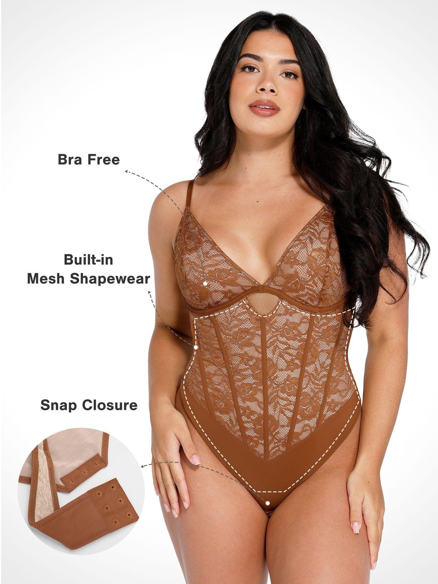 Body en Dentelle Sculptant avec Découpes