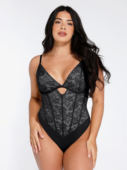 Body en Dentelle Sculptant avec Découpe
