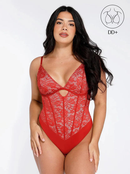 Body en Dentelle Sculptant avec Découpes