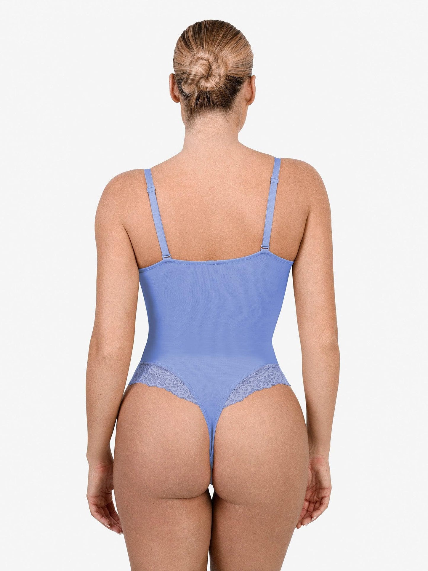 Body sculptant en dentelle à décolleté en V profond