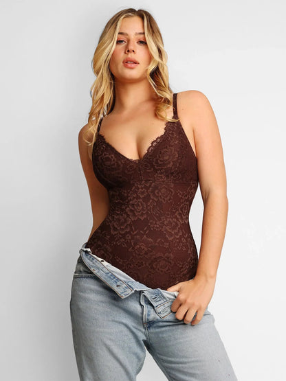 Shapewear Contrôle Ferme Bodysuit en Dentelle Complète