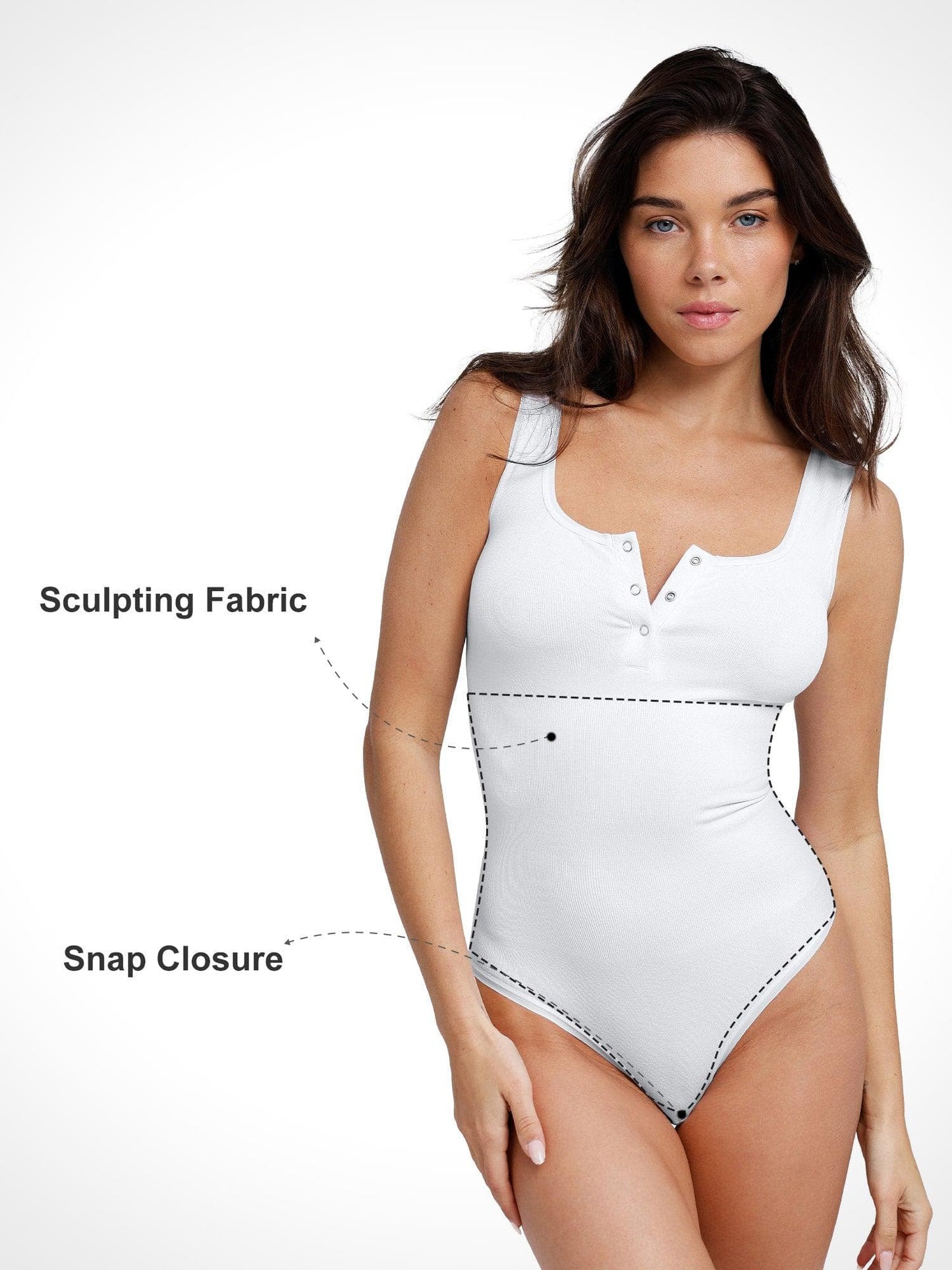 Body en Modal Seamless Shapewear à Col Henley