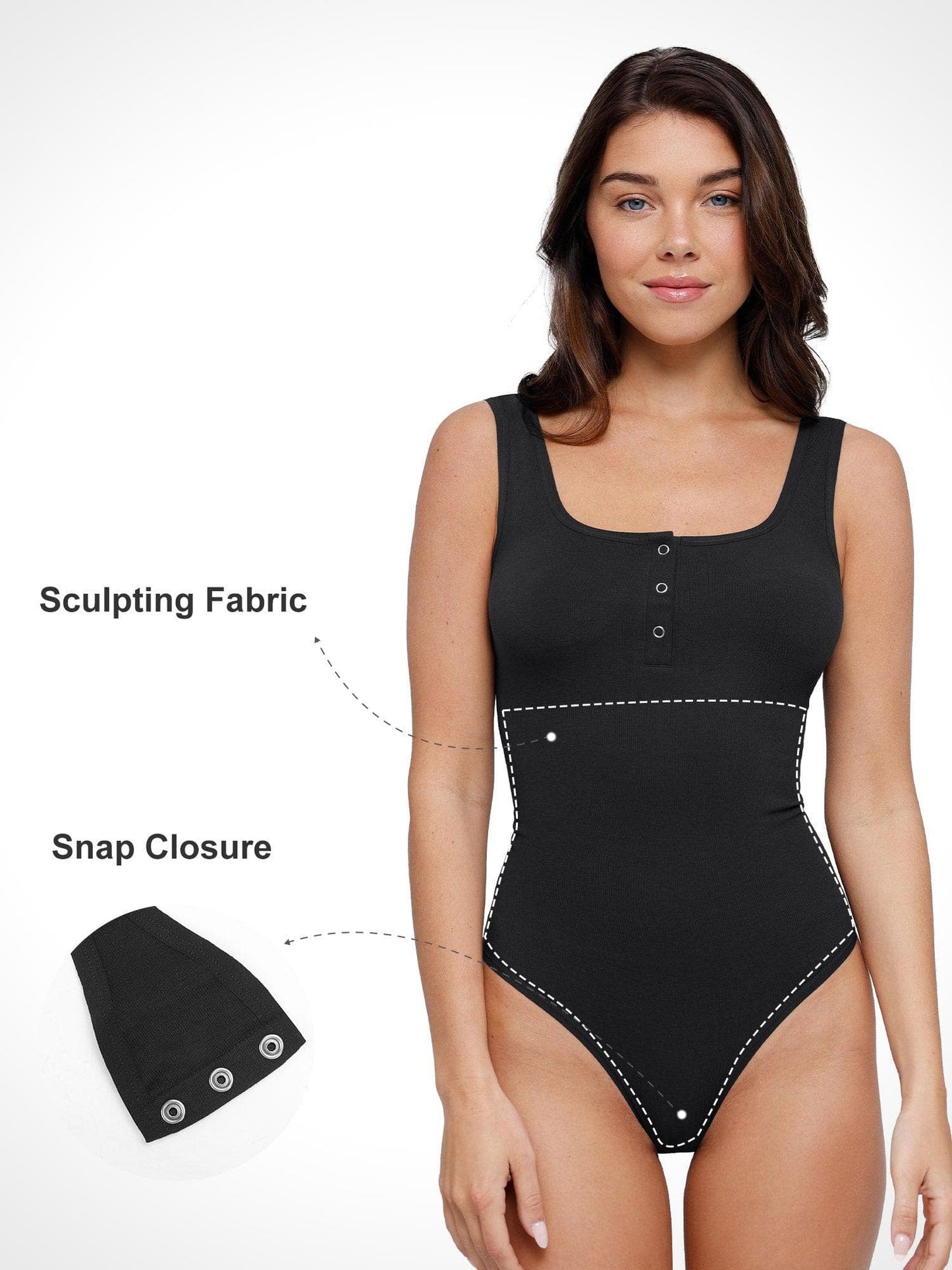 Body en Modal Seamless Shapewear à Col Henley