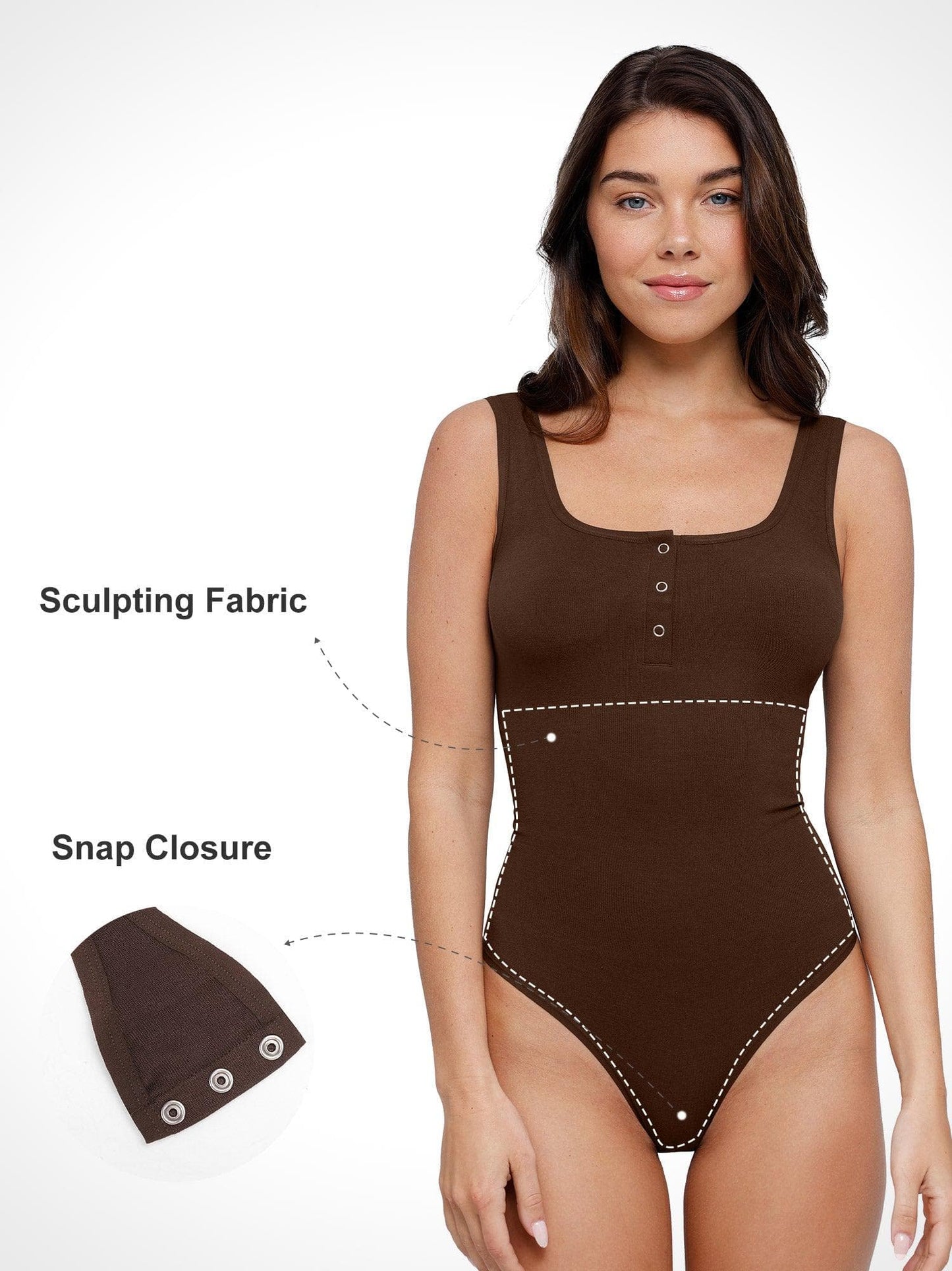 Body en Modal Seamless Shapewear à Col Henley
