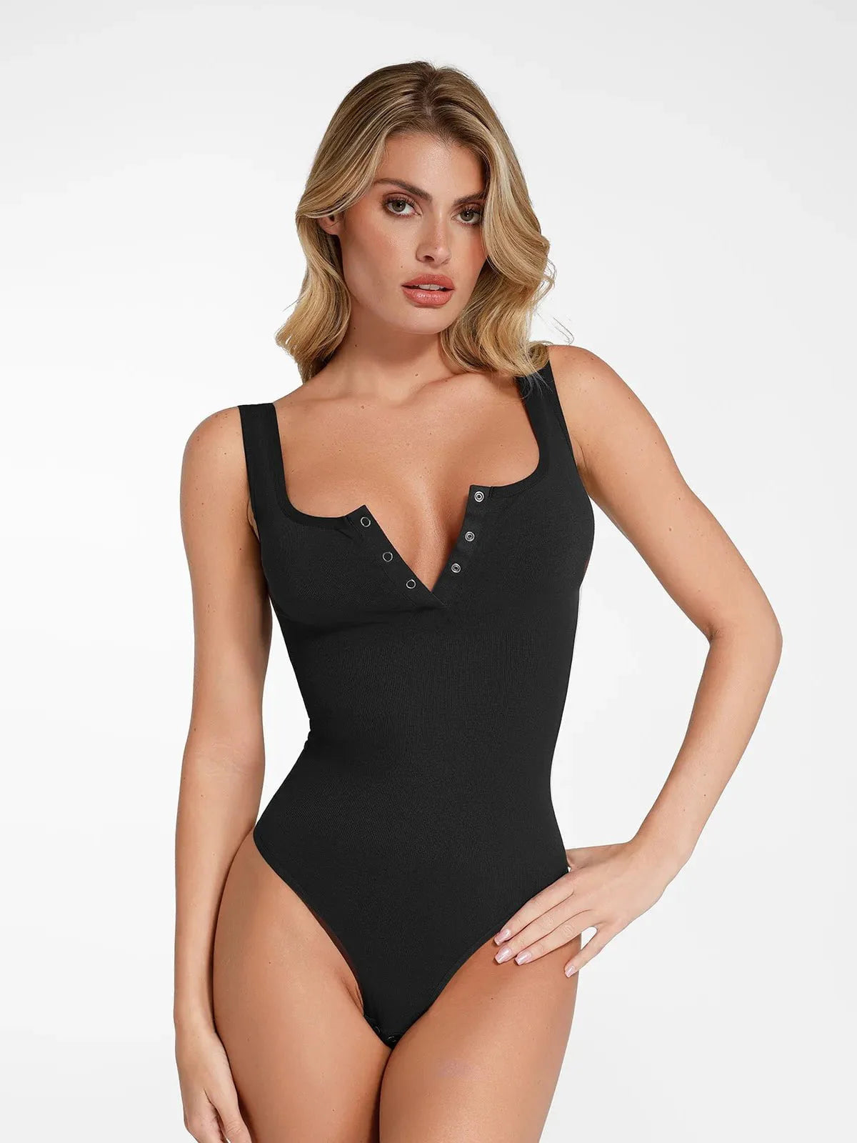 Body en Modal Seamless Shapewear à Col Henley