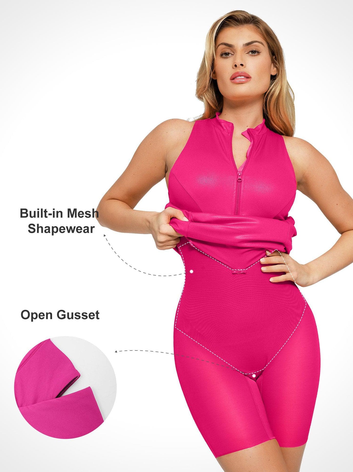 Robe Midi en Similicuir avec Zip à l'Avant et Sculptante