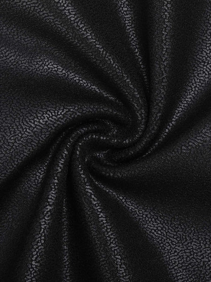 Robe Midi en Similicuir avec Zip à l'Avant et Sculptante